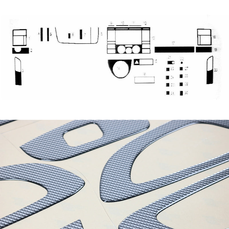 Innenraum Dekor Cockpit für VW Transporter T5 2003-2009 Carbon Optik 30tlg