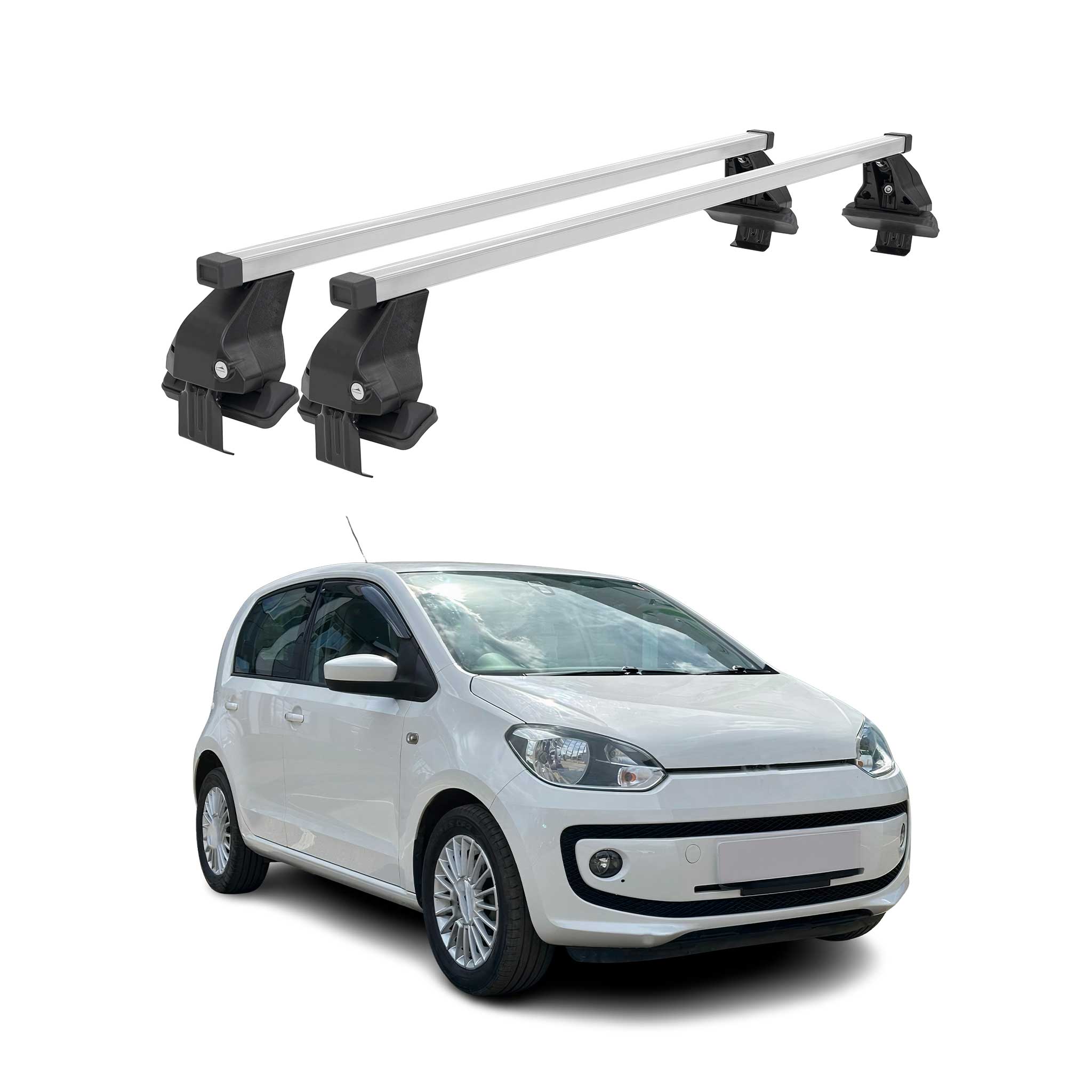 Menabo Dachträger Grundtäger für VW Up 2011-2016 Pre-FL 50kg Stahl Silber 2 tlg