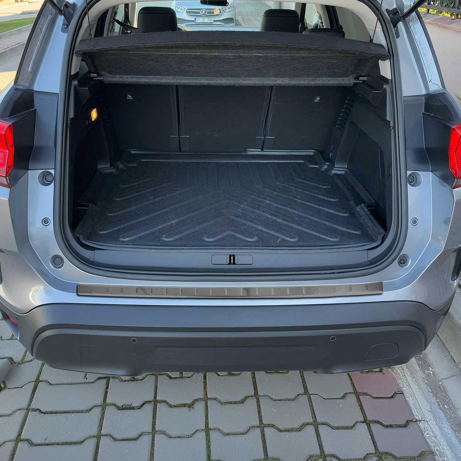 Ladekantenschutz Stoßstange für Citroen C5 Aircross 2018-2025 Dunkel Chrom