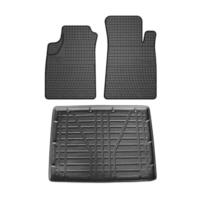 Fußmatten & Kofferraumwanne Set für Renault Kangoo 1999-2008 Gummi Schwarz 3x