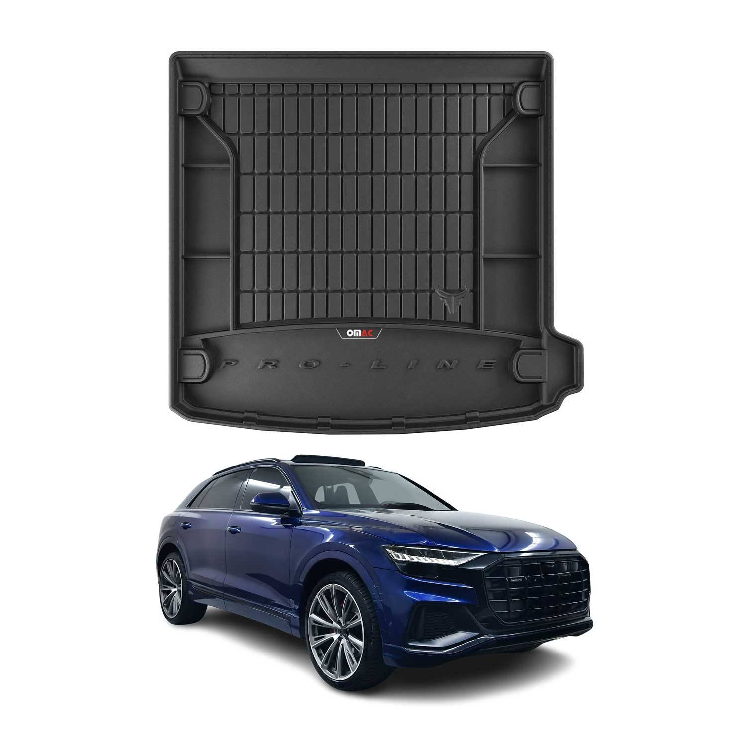 OMAC Gummi Kofferraumwanne für Audi Q8 4MN 2018-2026 TPE Laderaumwanne Schwarz