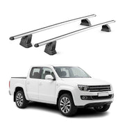 Alu Dachträger für VW Amarok I 2010-2020 TÜV T-Nut Abschließbar 2tlg Silber