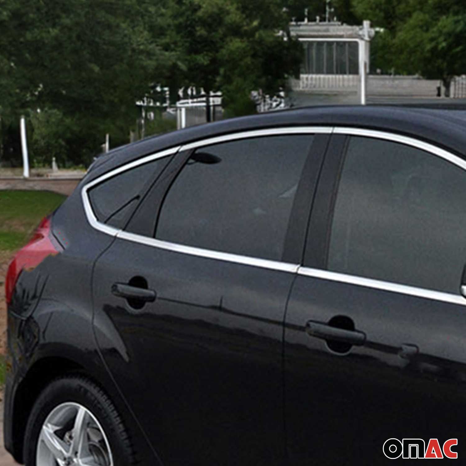 Fensterleisten Zierleisten für Ford Focus Schrägheck 2011-2015 Edelstahl 12tlg