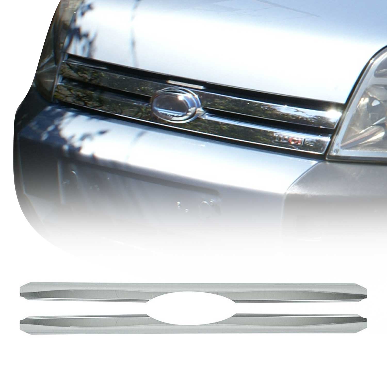 Kühlergrill Leisten Grillleisten für Ford Transit 2006-2014 Edelstahl Chrom 2x