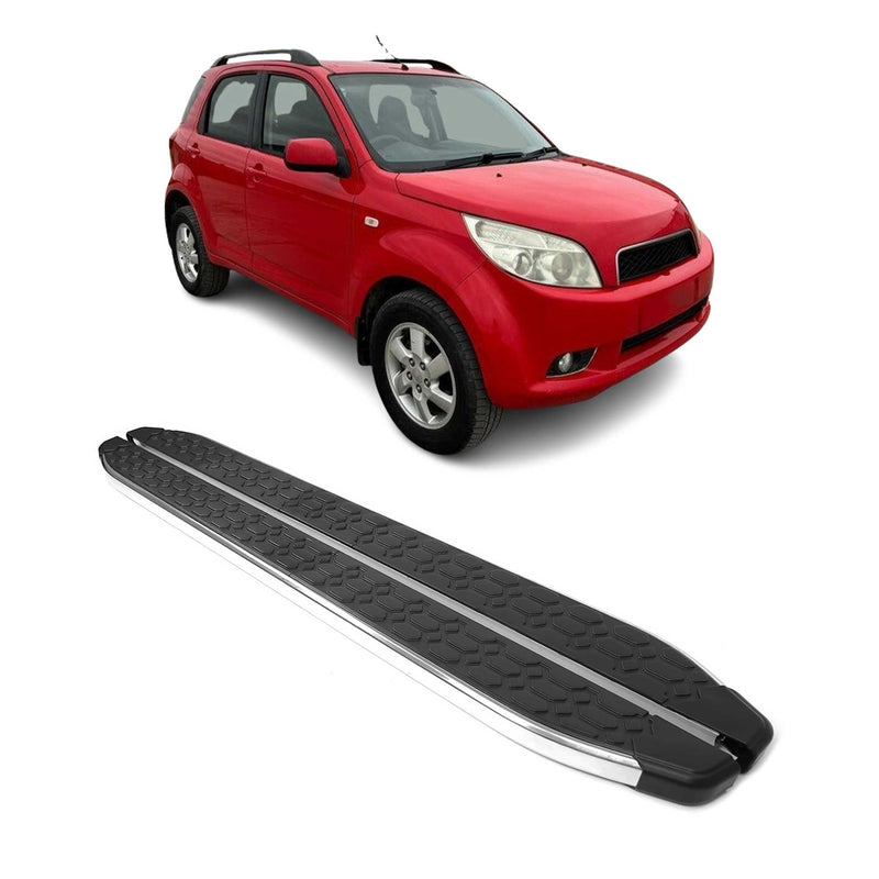 Trittbretter Seitenschweller für Daihatsu Terios 2005-2021 Stahl Schwarz Grau
