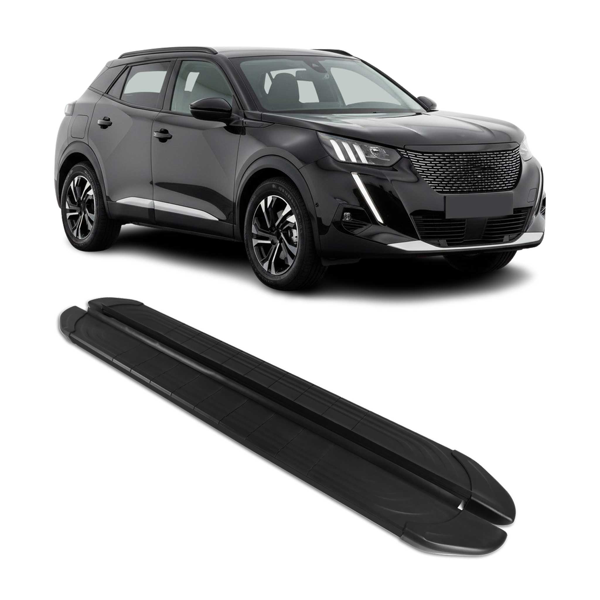 Trittbretter Seitenschweller für Peugeot 2008 2019-2026 Aluminium Schwarz 2tlg