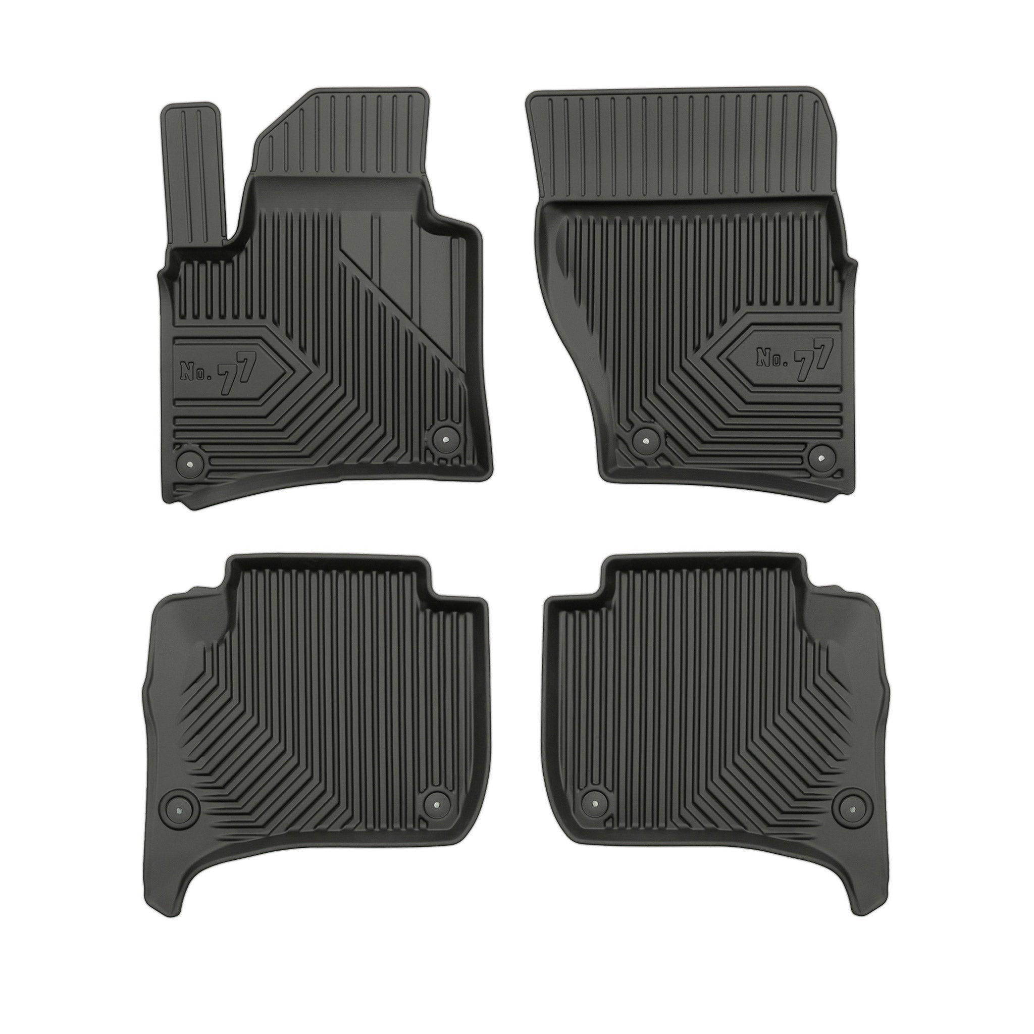 Fußmatten Gummimatten No.77 für VW Touareg II 2010-2018 TPE Schwarz 4 Teile