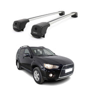 Dachträger Grundträger für Mitsubishi Outlander II 2006-2012 Aluminium Grau 2tlg