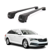 Dachträger Grundträger für Skoda Superb III Kombi 2015-2024 Aluminium Schwarz 2x