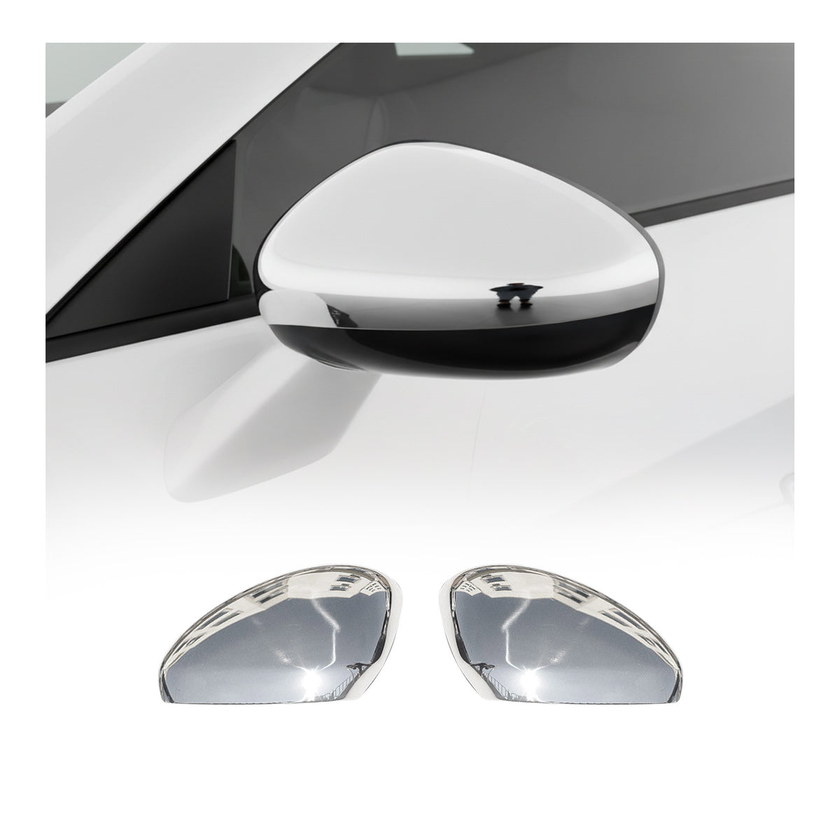 Spiegelkappen Spiegelabdeckung für Peugeot RCZ 2010-2015 Edelstahl Chrom 2tlg