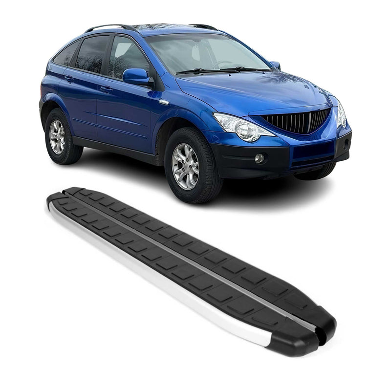 Seitenbretter Trittbretter für Ssangyong Actyon Sports 2007-2018 Alu Schwarz