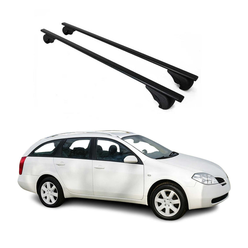 Dachträger Grundtäger für Nissan Primera Kombi 2002-2008 75kg Metall Schwarz 2x