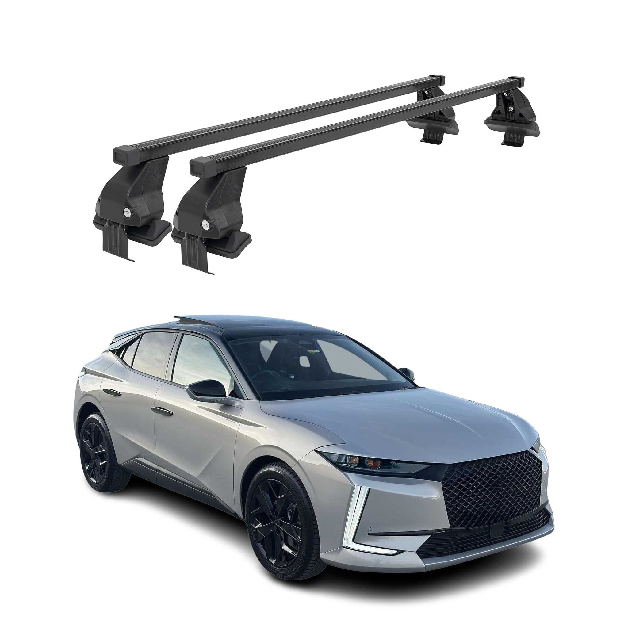 Menabo Dachträger Grundträger für DS DS4 II 2021-2026 Stahl Schwarz 2tlg