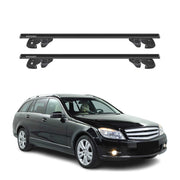 Dachträger Grundtäger für Mercedes C Klasse S204 2007-2014 Alu TÜV Schwarz 2tlg