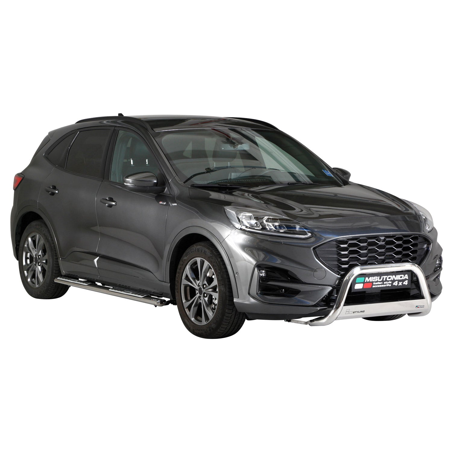 Edelstahl Seitenschweller Schwellerrohre für Ford Kuga 2019-2025 Silber