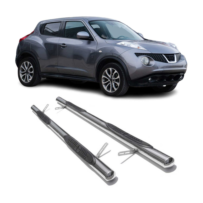 Edelstahl Trittbretter Schwellerrohre für Nissan Juke 2010-2019 Silber 2 tlg