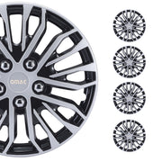 16 Zoll Radkappen Universal Radzierblenden Grau-Schwarz ABS 4 Stück Radblenden