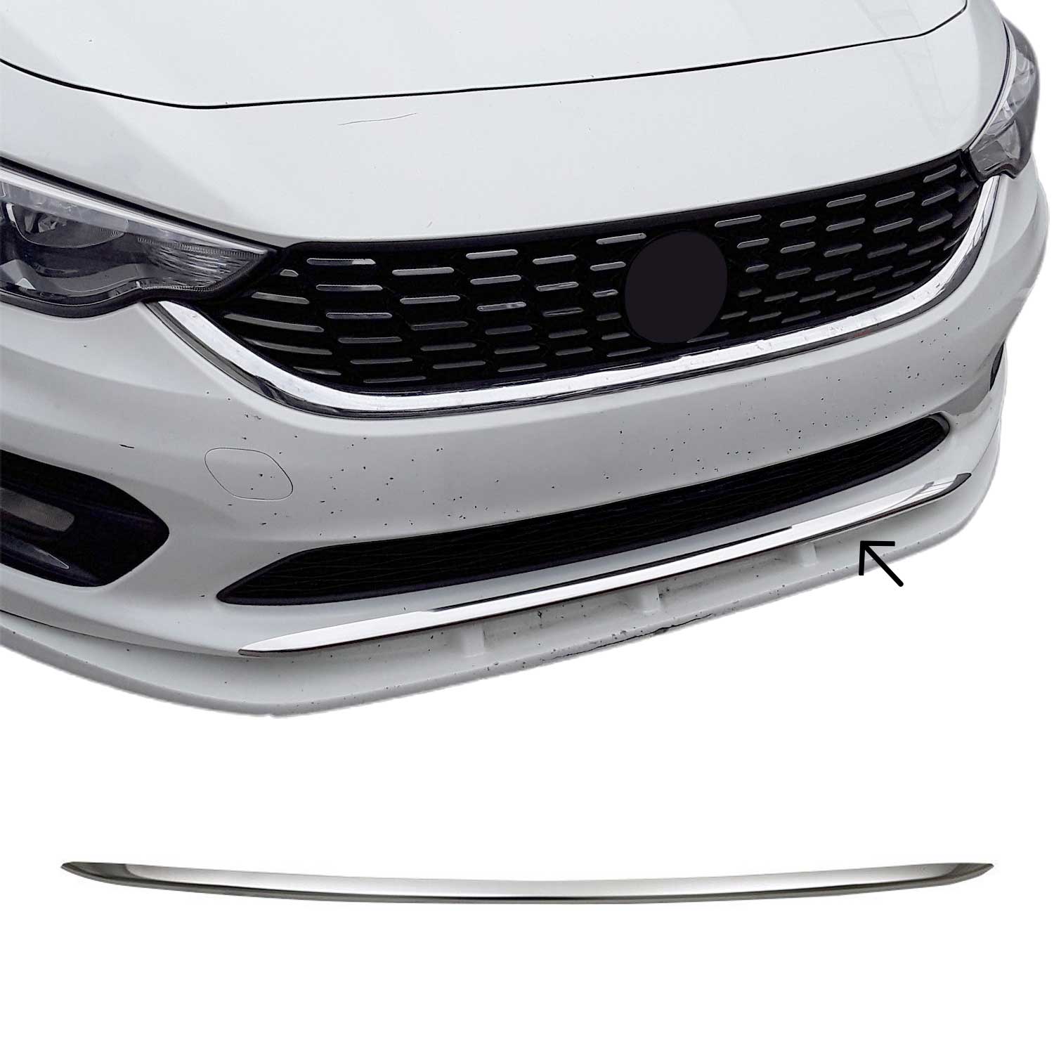 Kühlergrill Leisten Grillleisten für Fiat Tipo 2015-2024 Edelstahl Chrom 1tlg