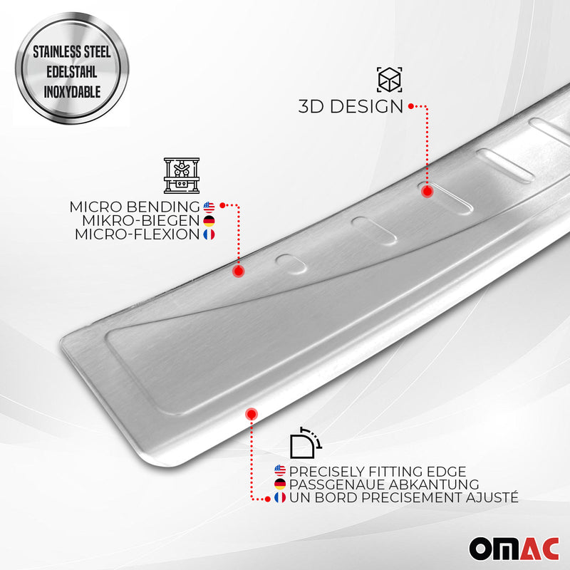 Loading sill protection bumper protection for Hyundai i20 2018-2020 brushed stainless steel