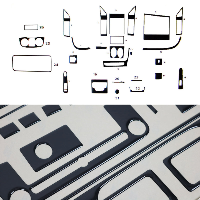 Cockpit Dekor Innenraum für Fiat Ducato 2015-2023 Piano Schwarz Optik 26 tlg