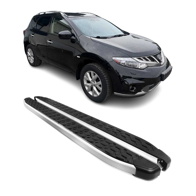 Alu Trittbretter Seitenschweller für Nissan Murano Z51 2008-2014 Schwarz Silber