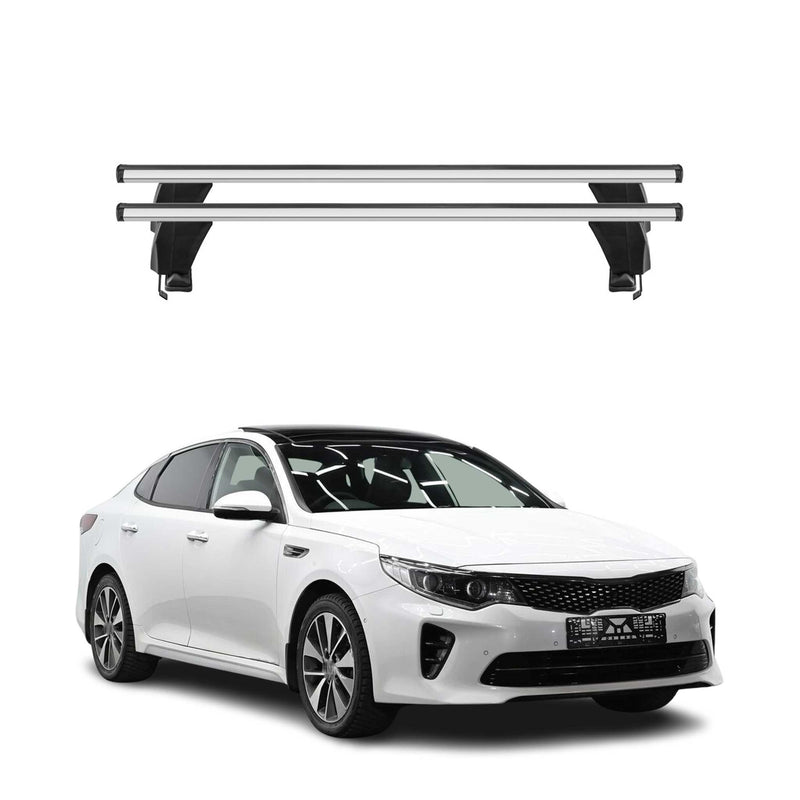 Menabo Dachträger Grundtäger für Kia Optima 2015-2020 50kg Alu Silber 2 tlg