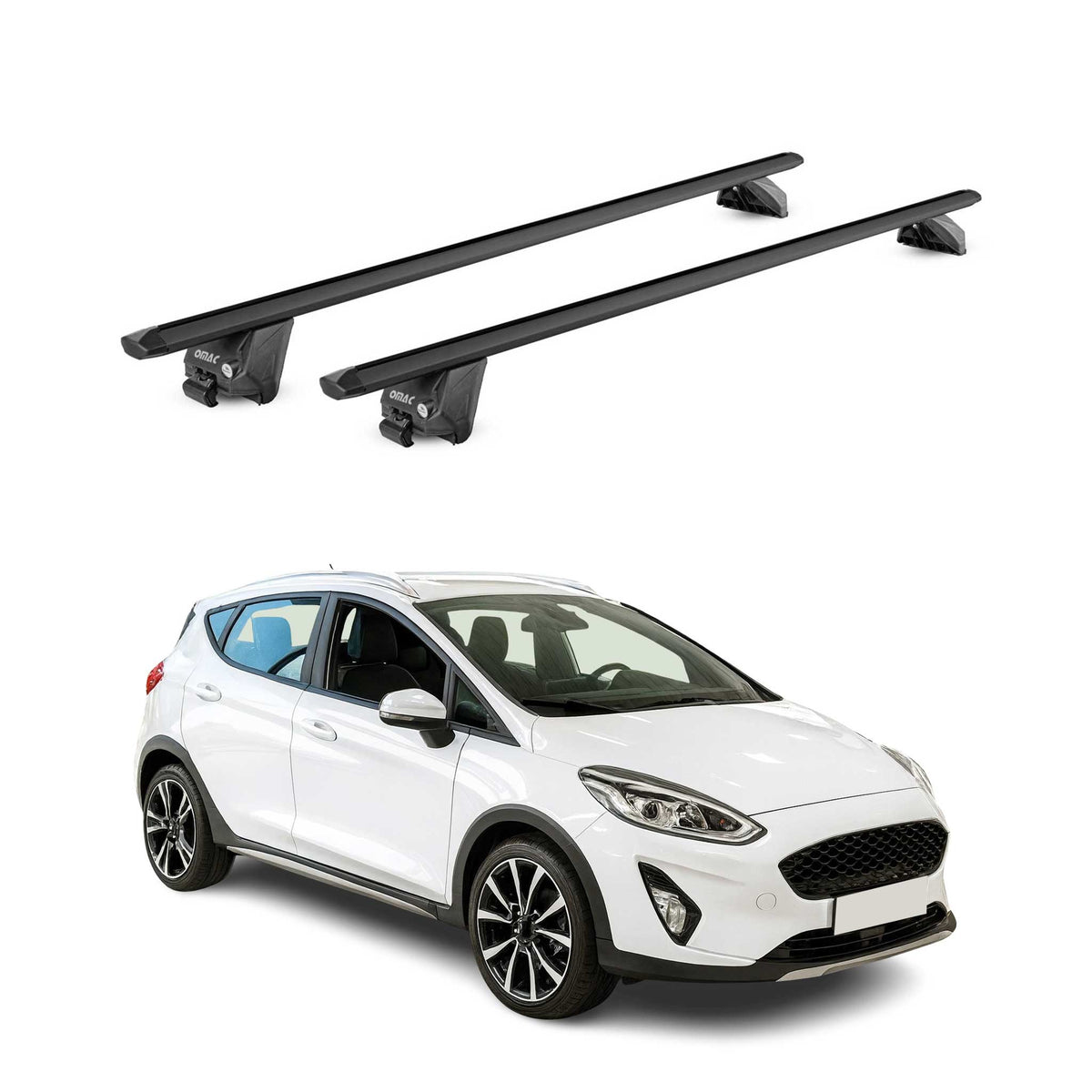 Dachträger Grundtäger für Ford Fiesta VII Active 2018-2023 100kg Alu Schwarz ABE