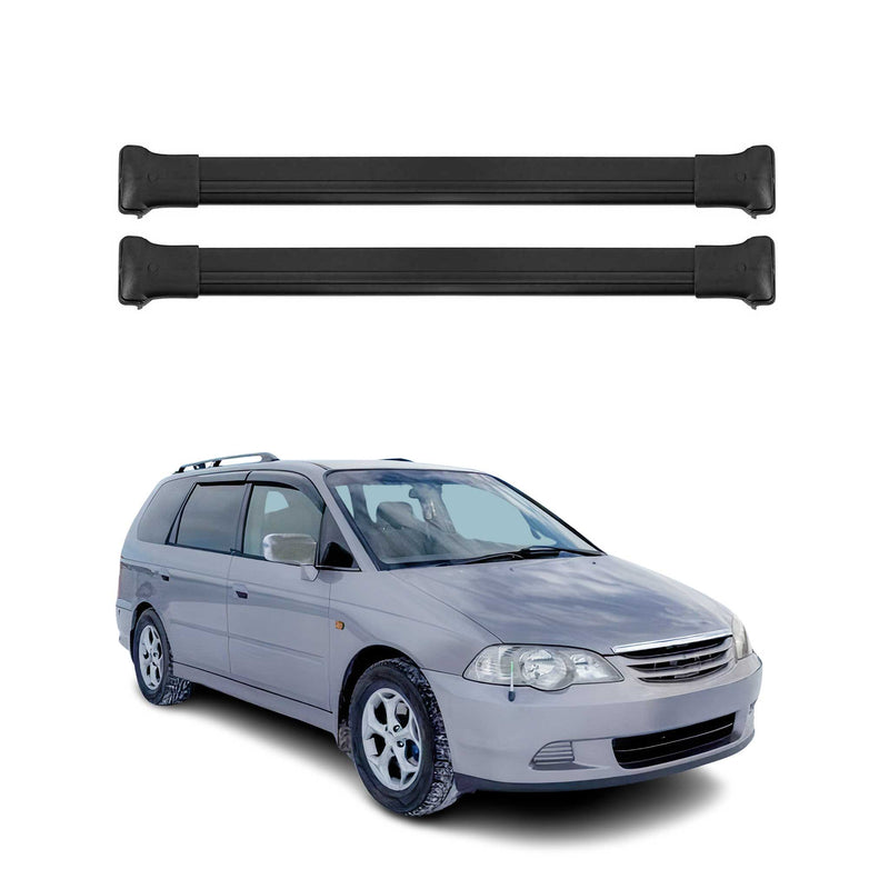 Dachträger Grundtäger für Honda Odyssey 1999-2003 75kg Aluminium Schwarz 2 tlg
