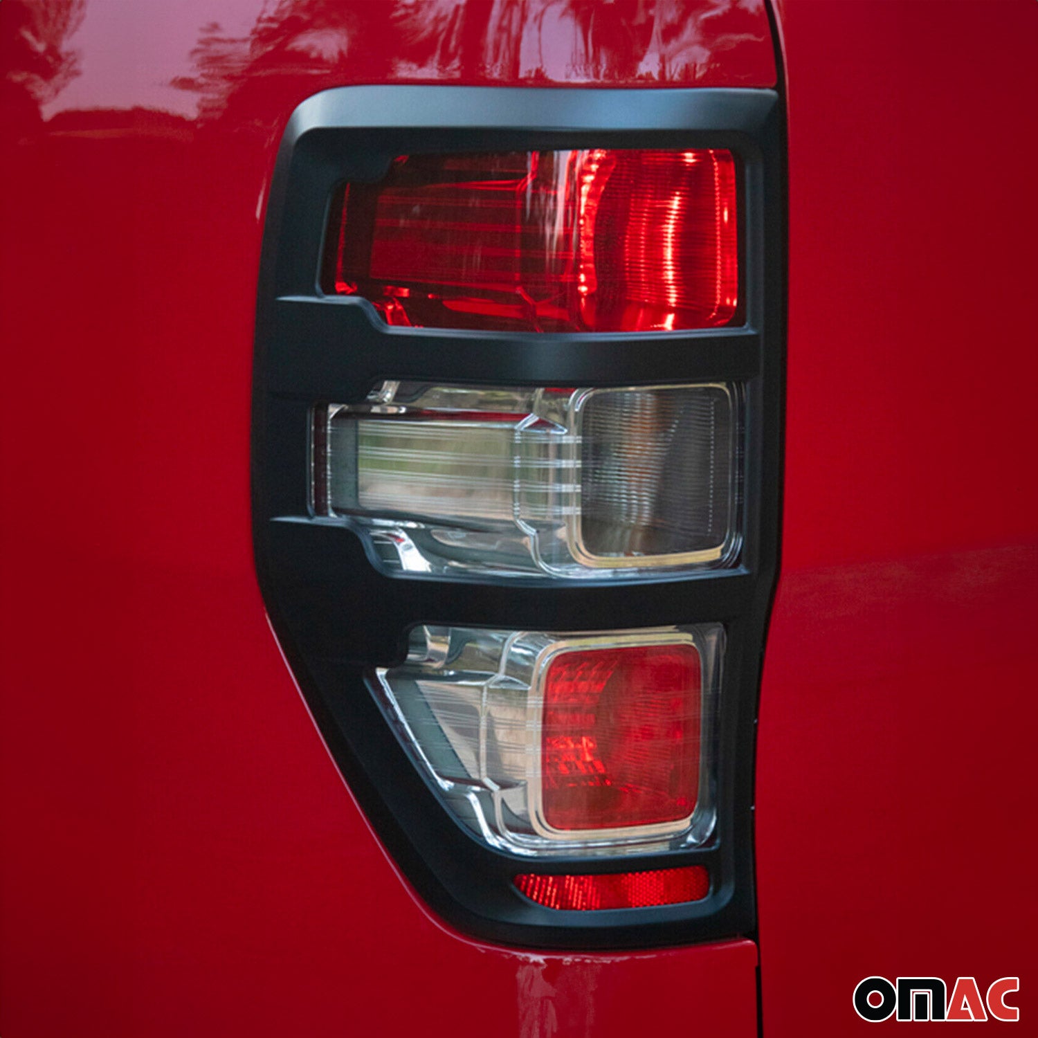 Rücklicht Leisten Heckleuchte für Ford Ranger 2011-2024 Chrom ABS Dunkel 2tlg