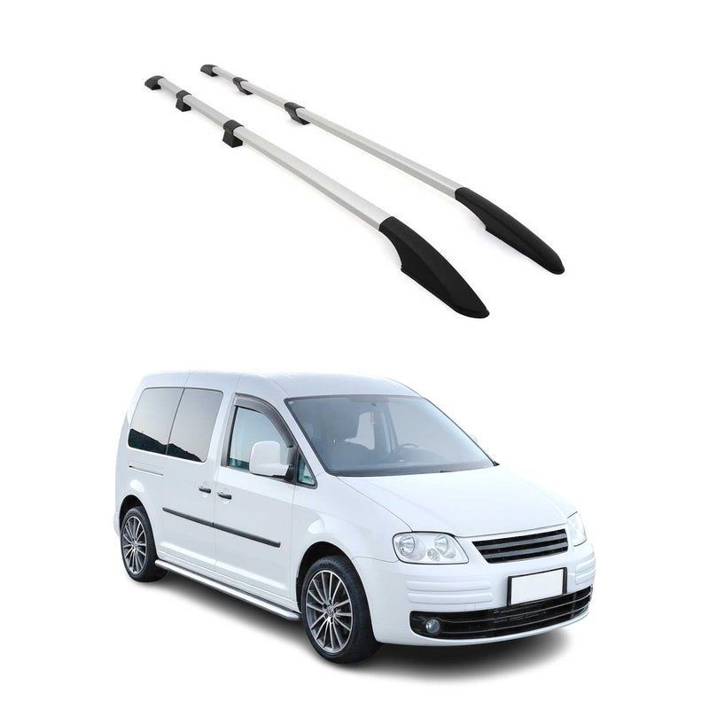 Dachreling Dachgepäckträger für VW Caddy 2015-2020 L2 Langer Alu Grau