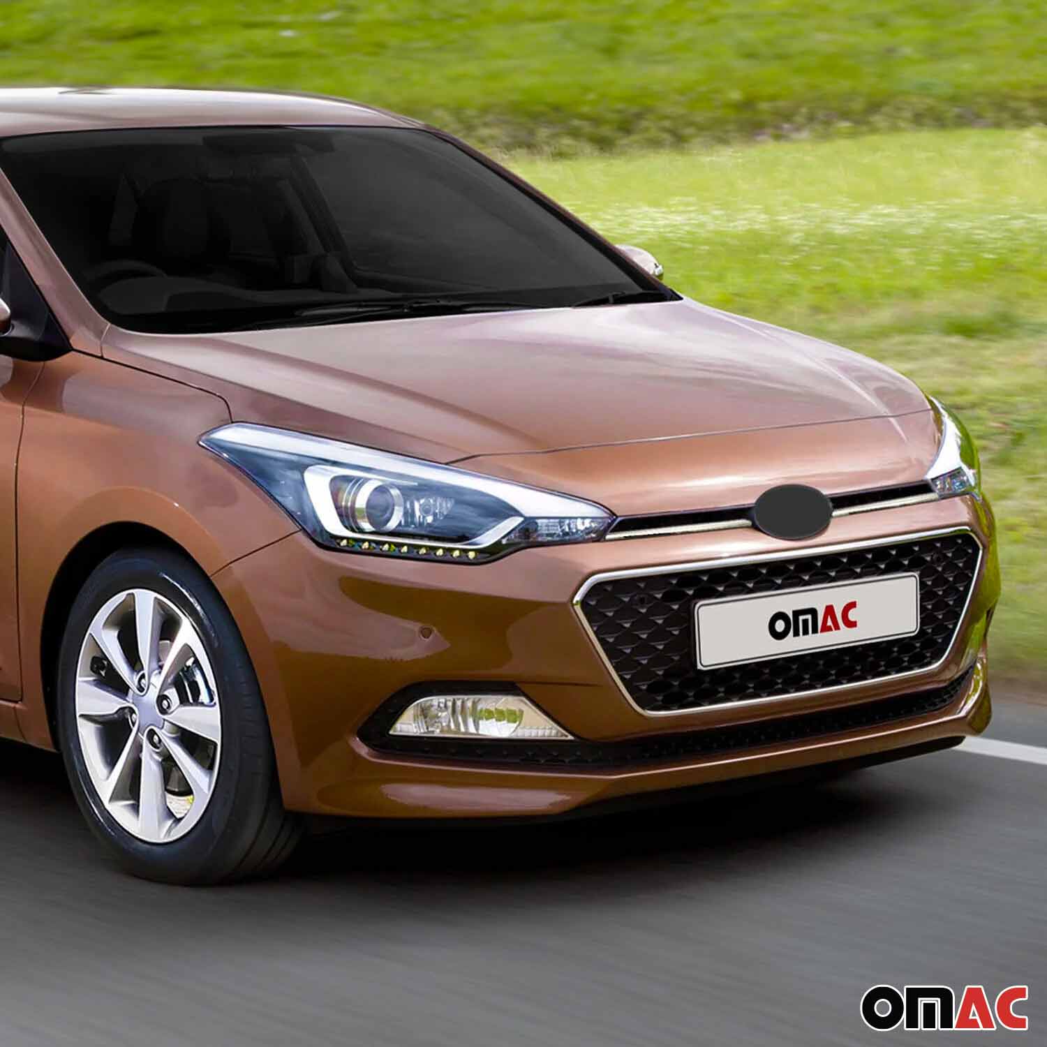 Kühlergrill Leisten Grillleisten für Hyundai i20 2015-2019 Edelstahl Chrom 2tlg