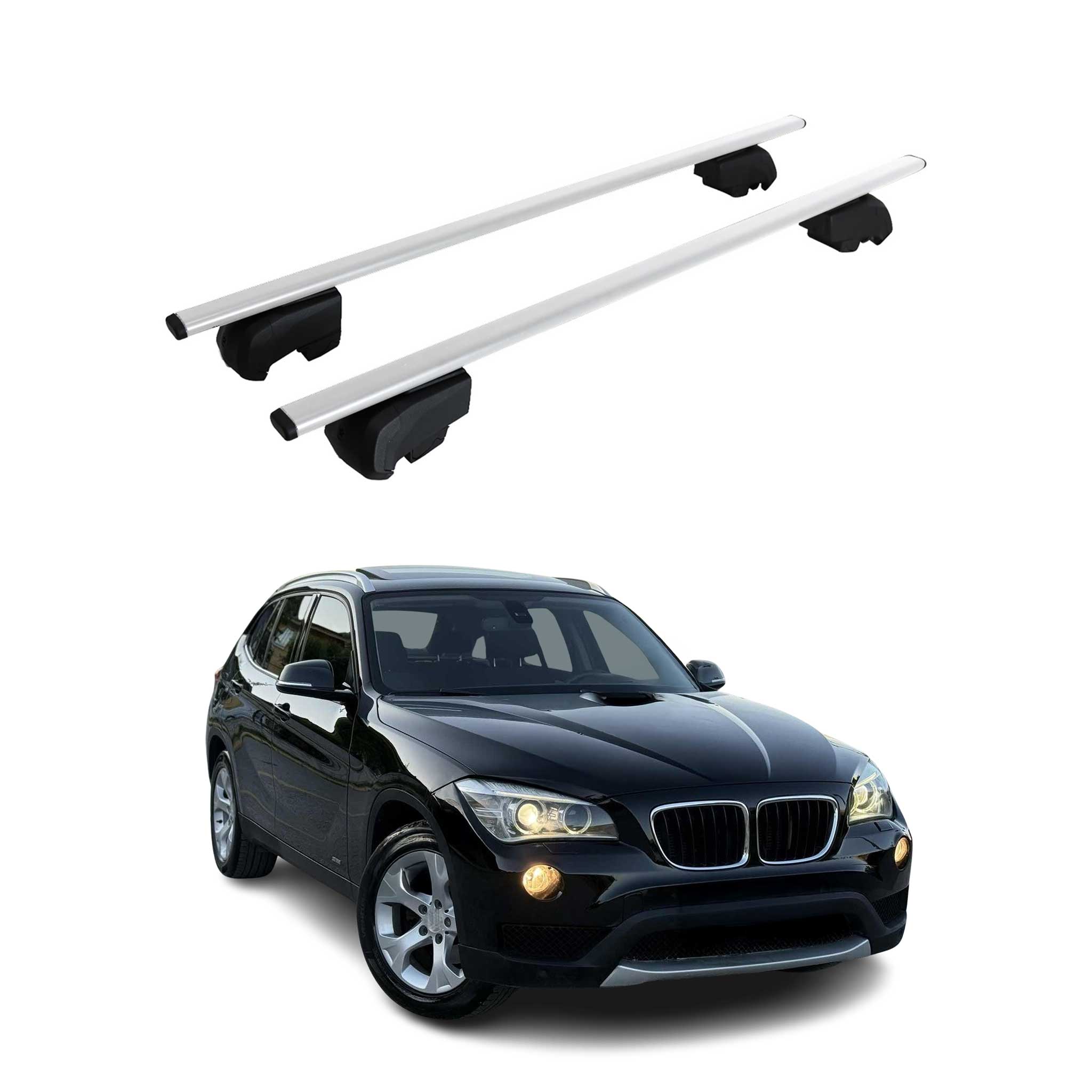Dachträger Grundträger für BMW X1 2009-2015 Metall Silber ABE 2x