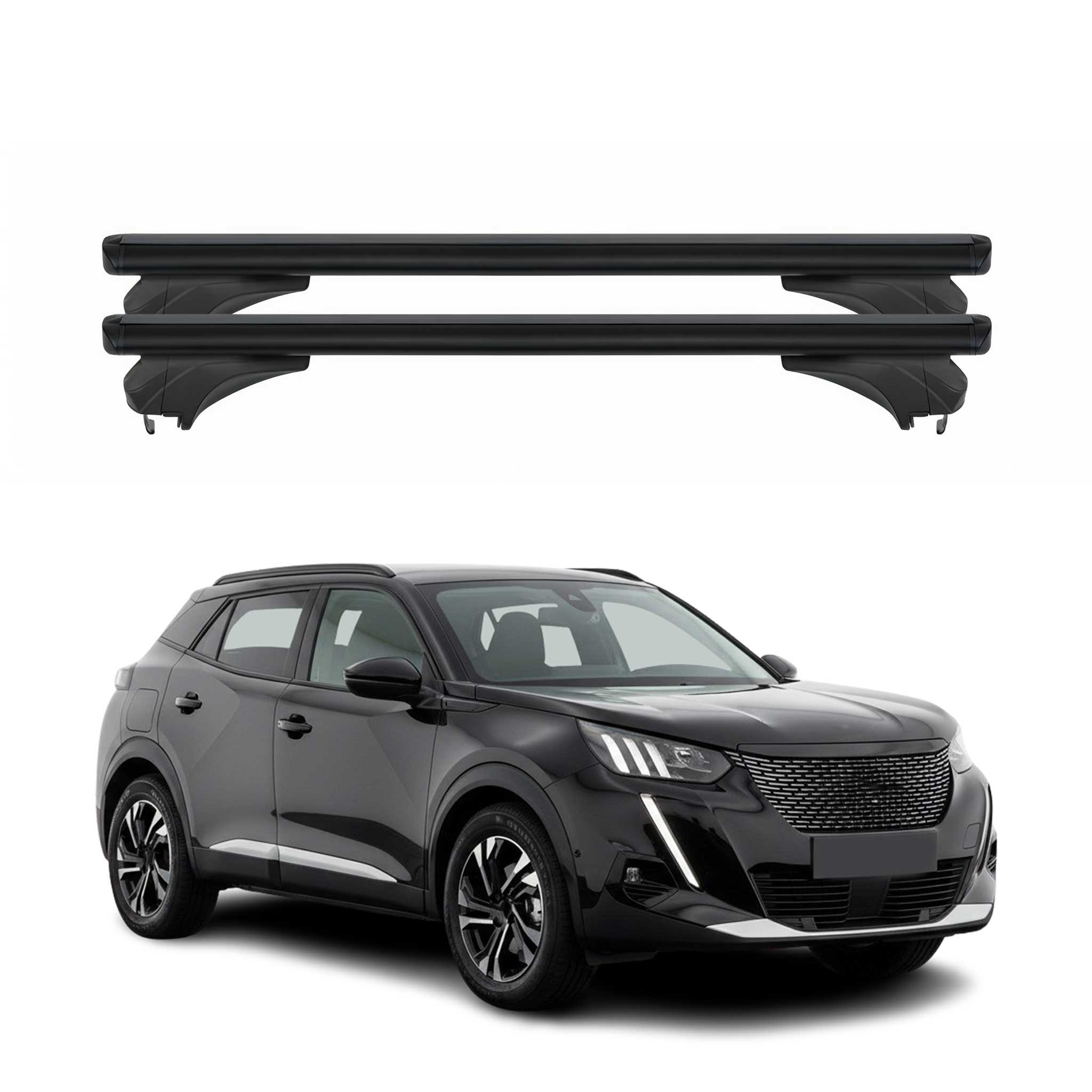 Menabo Dachträger Grundtäger für Peugeot 2008 II 2019-2026 Aluminium Schwarz 2x