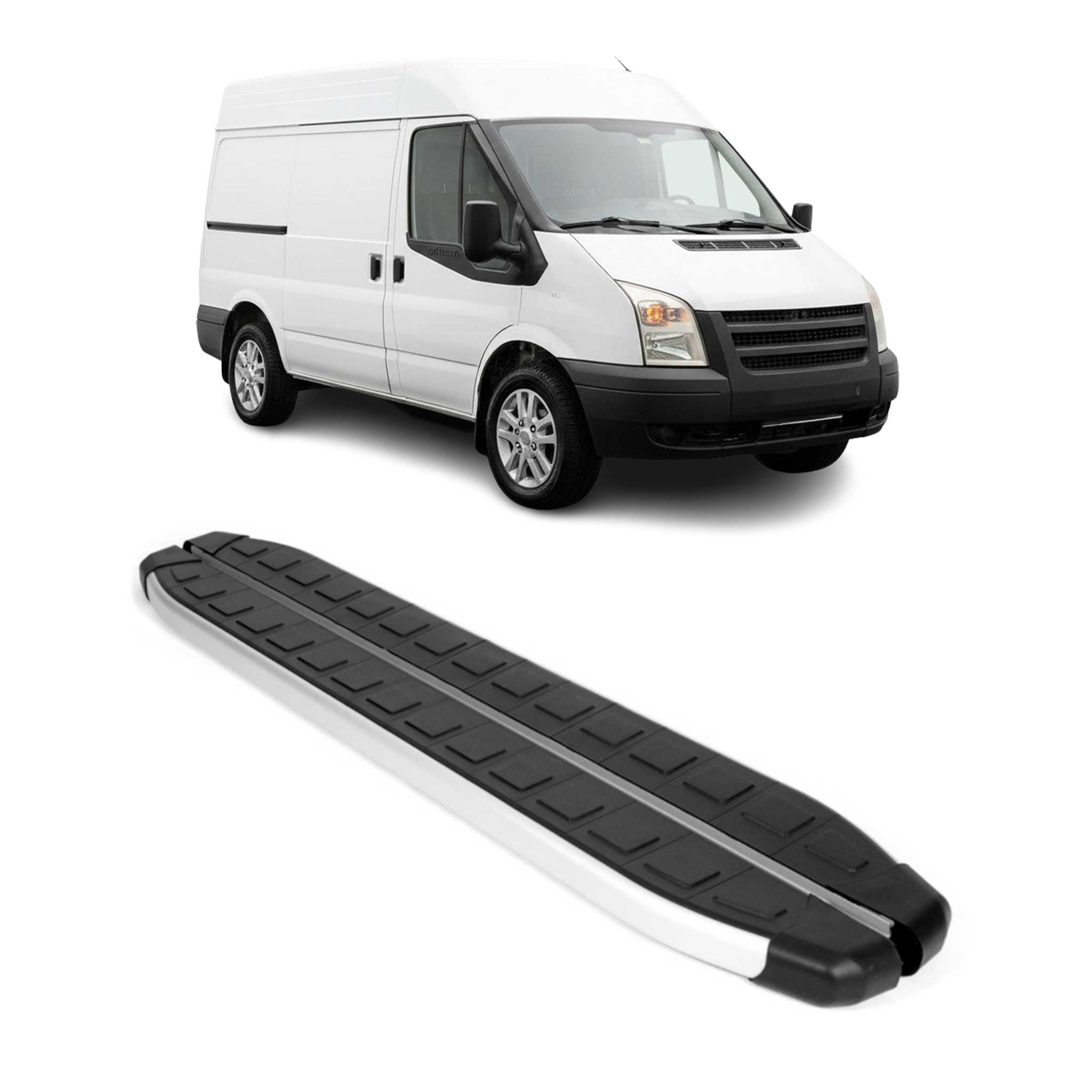 Seitenschweller Seitenbretter Trittbretter für Ford Transit 2006-2014 L1 Schwarz