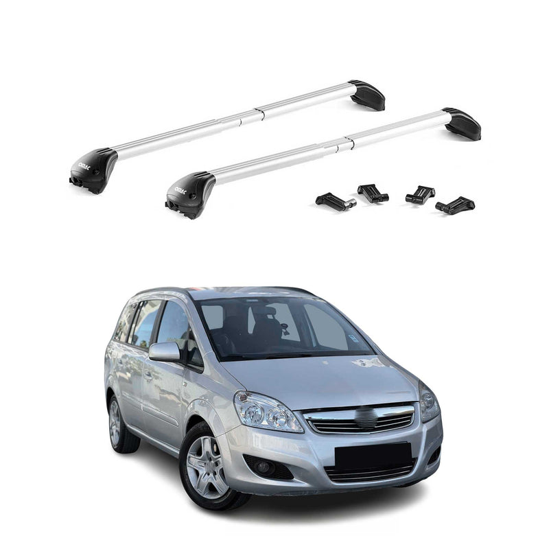 Dachträger Grundtäger für Opel Zafira B 2007-2014 100kg Alu Silber 2 tlg ABE
