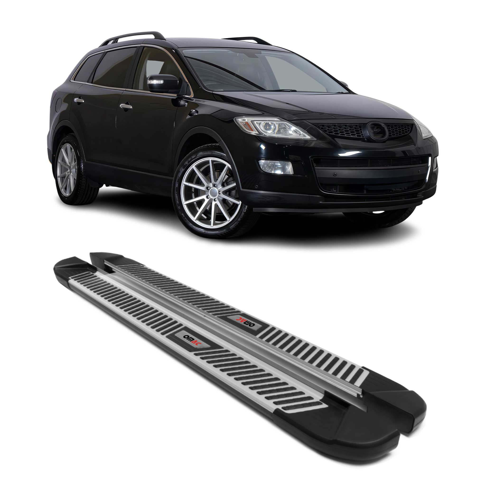 Trittbretter Seitenbretter Seitenschweller für Mazda CX-9 2010-2015 Alu Schwarz