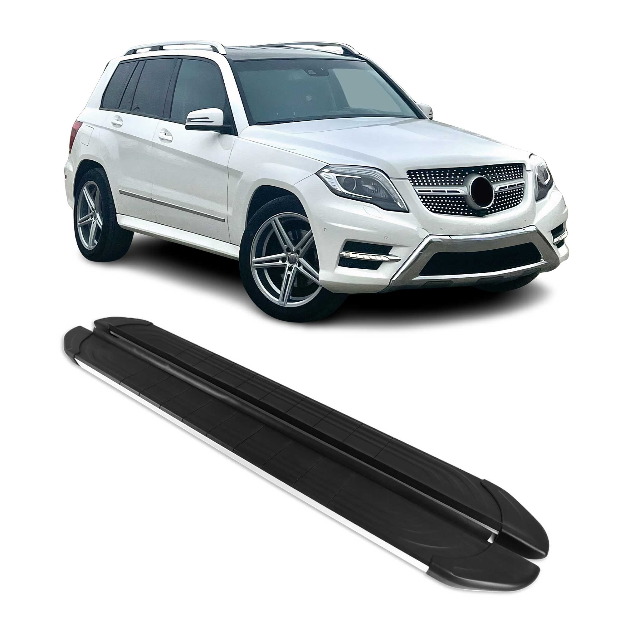 Trittbretter Seitenschweller für Mercedes GLK X204 2010-2015 Alu Schwarz Grau
