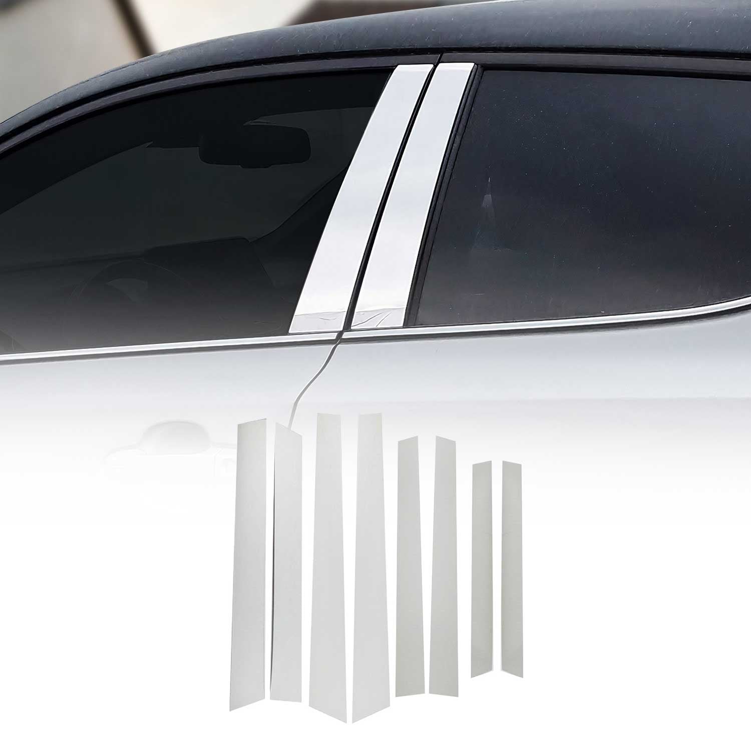 B-Säule C-Säule Türsäulen Verkleidung für Dacia Duster 2010-2018 Chrom Silber 8x