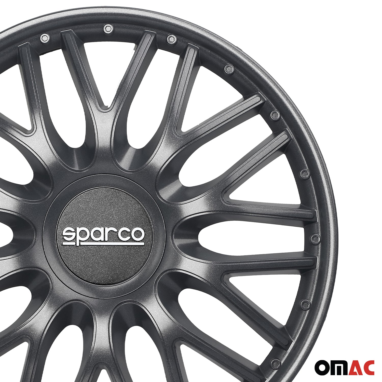 Radkappen Radzierblenden Sparco Roma 16" Zoll Auto Abdeckung Set Grau 4 Stück