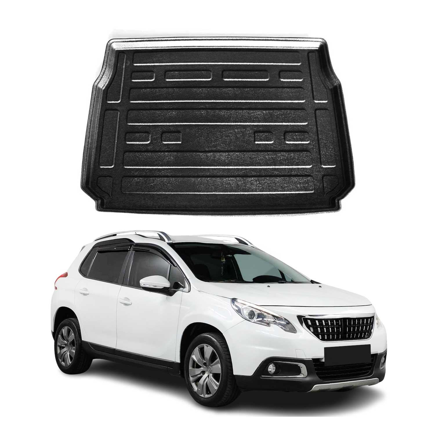 Kofferraumwanne Laderaumwanne für Peugeot 2008 2013-2019 Gummi TPE Schwarz