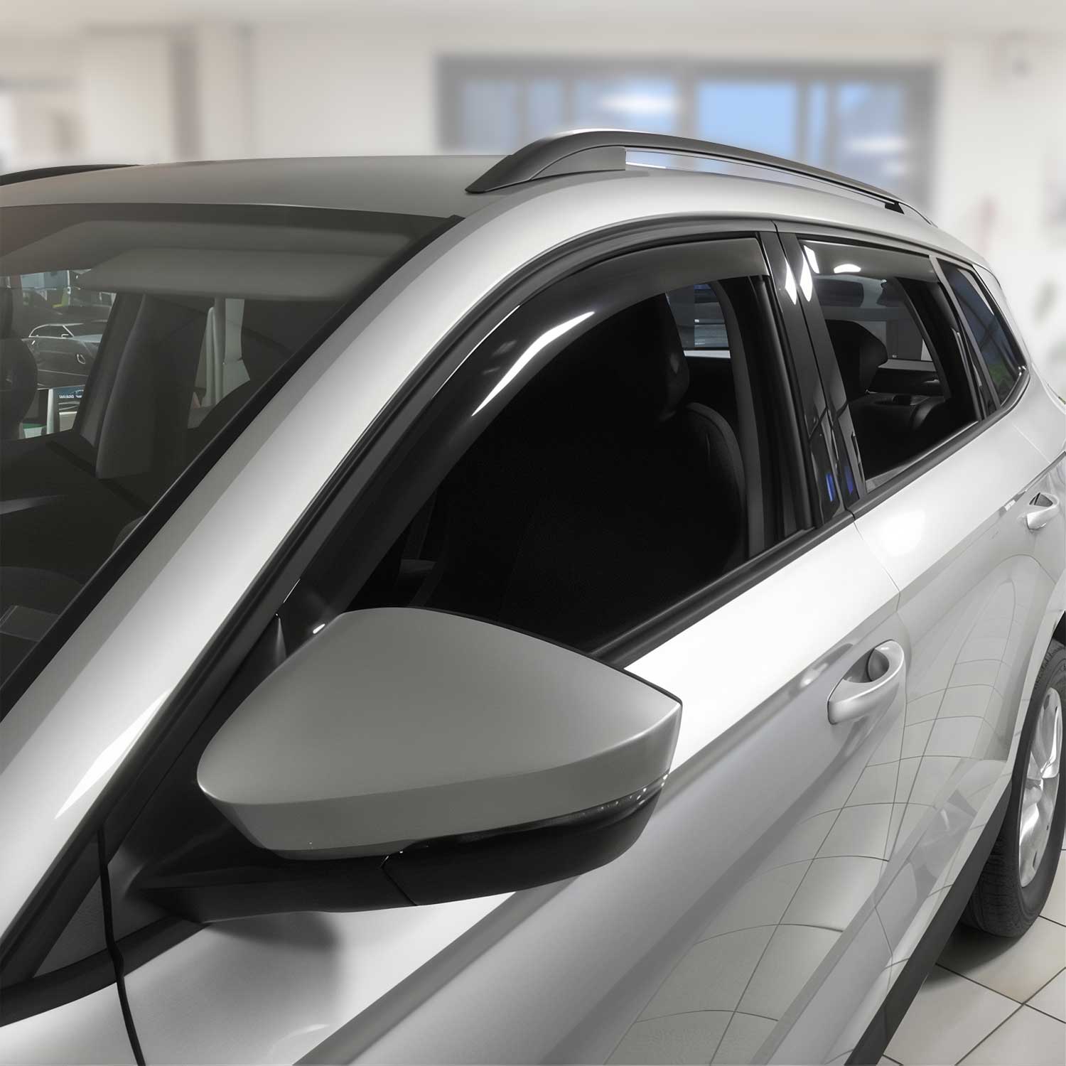 Windabweiser Regenabweiser für Skoda Karoq 2018-2025 Dunkel Acryl 4tlg