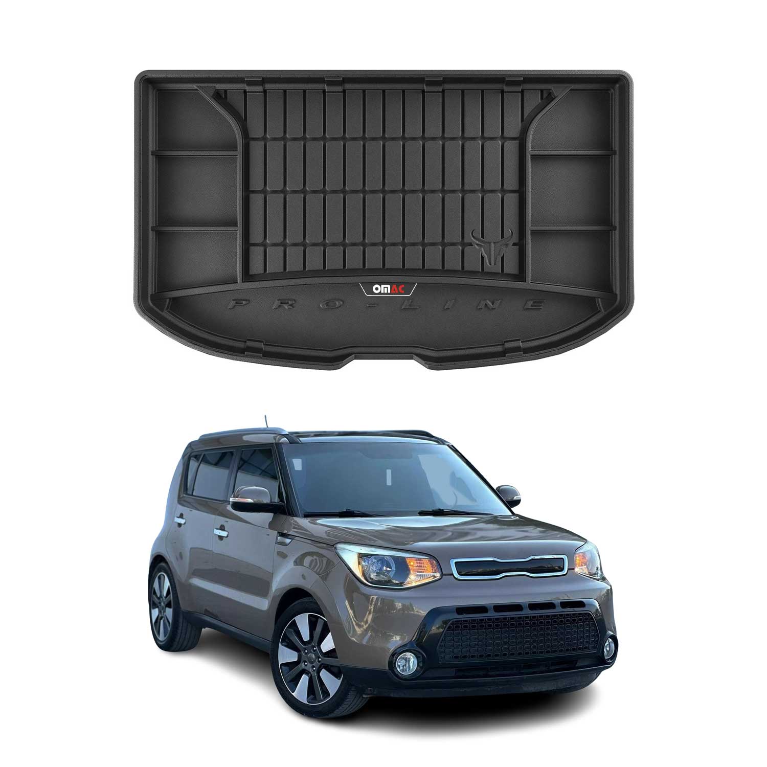 OMAC Gummi Kofferraumwanne für Kia Soul 2013-2018 TPE Laderaumwanne Schwarz