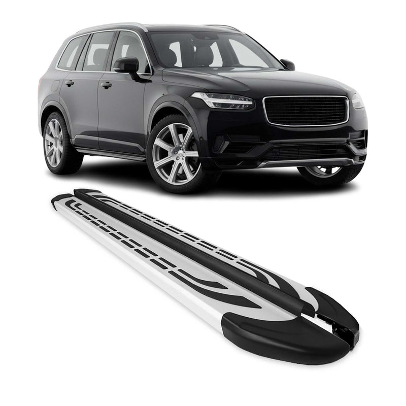 Trittbretter Seitenschweller Seitenbretter für Volvo XC90 2015-2025 Alu Grau