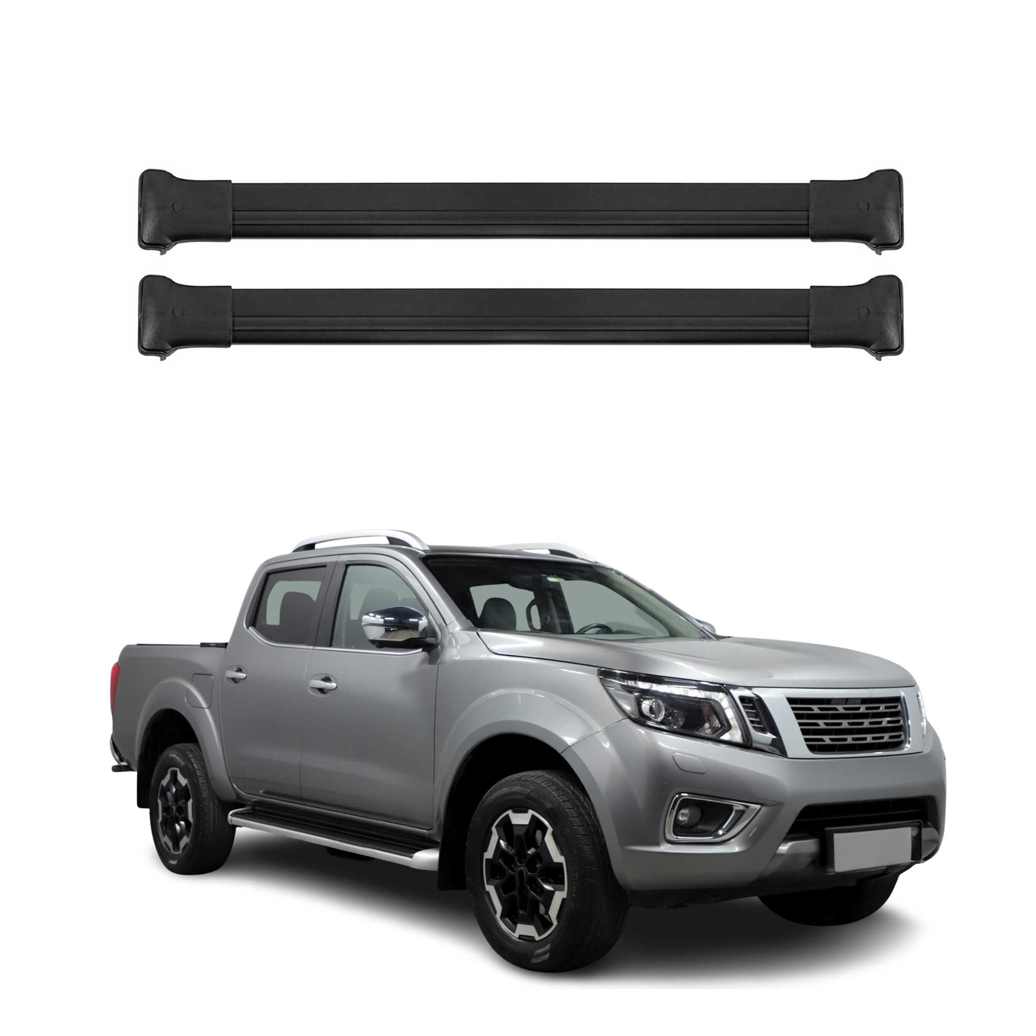 Dachträger Grundtäger für Nissan Navara D23 2015-2021 4 tür 75kg Alu Schwarz 2x
