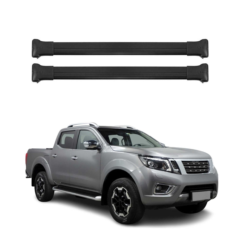 Dachträger Grundtäger für Nissan Navara D23 2015-2021 4 tür 75kg Alu Schwarz 2x