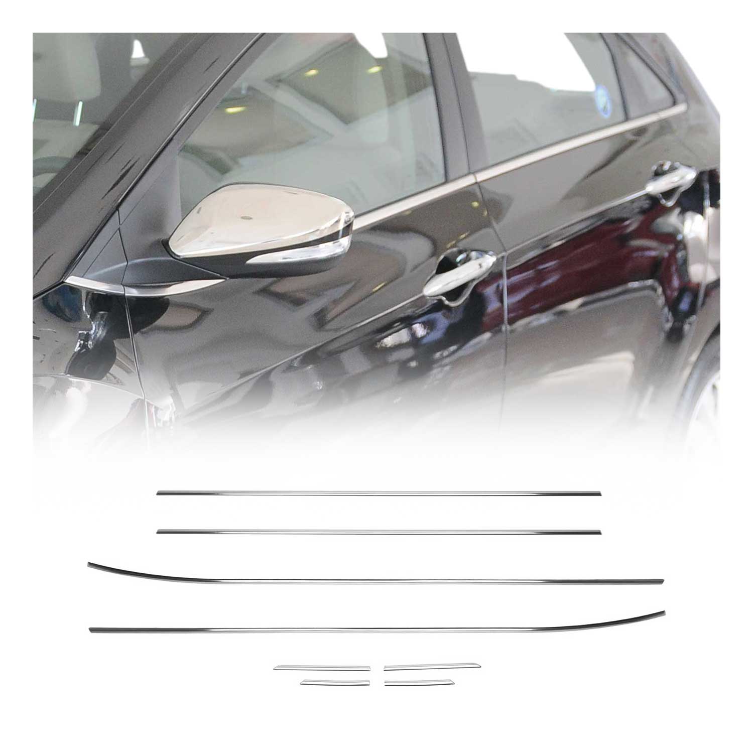 Fensterleisten Zierleisten für Hyundai i30 Schrägheck 2012-2017 Edelstahl 8tlg