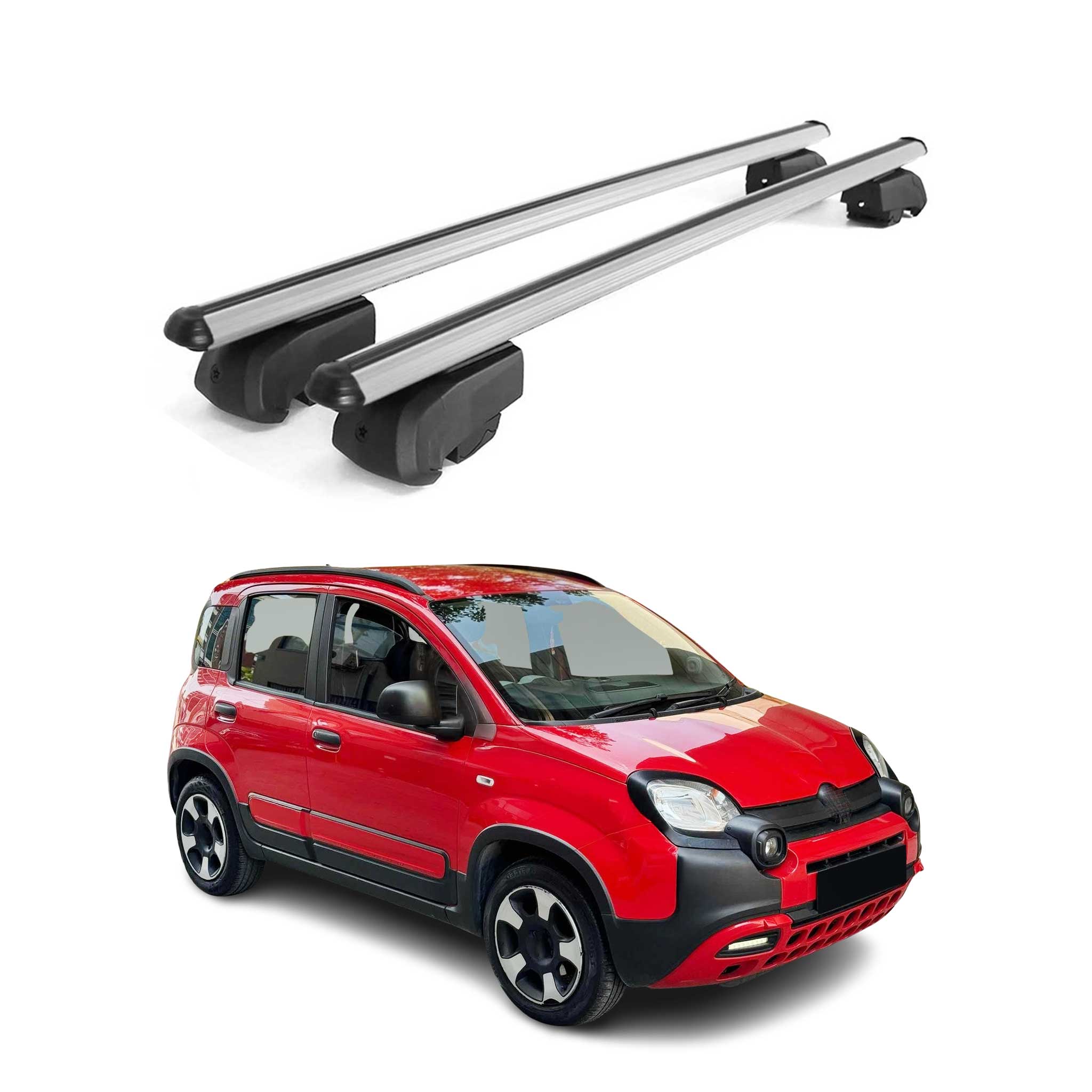 Dachträger Gepäckträger für Fiat Panda Cross Schrägheck 2012-2026 ABE Grau