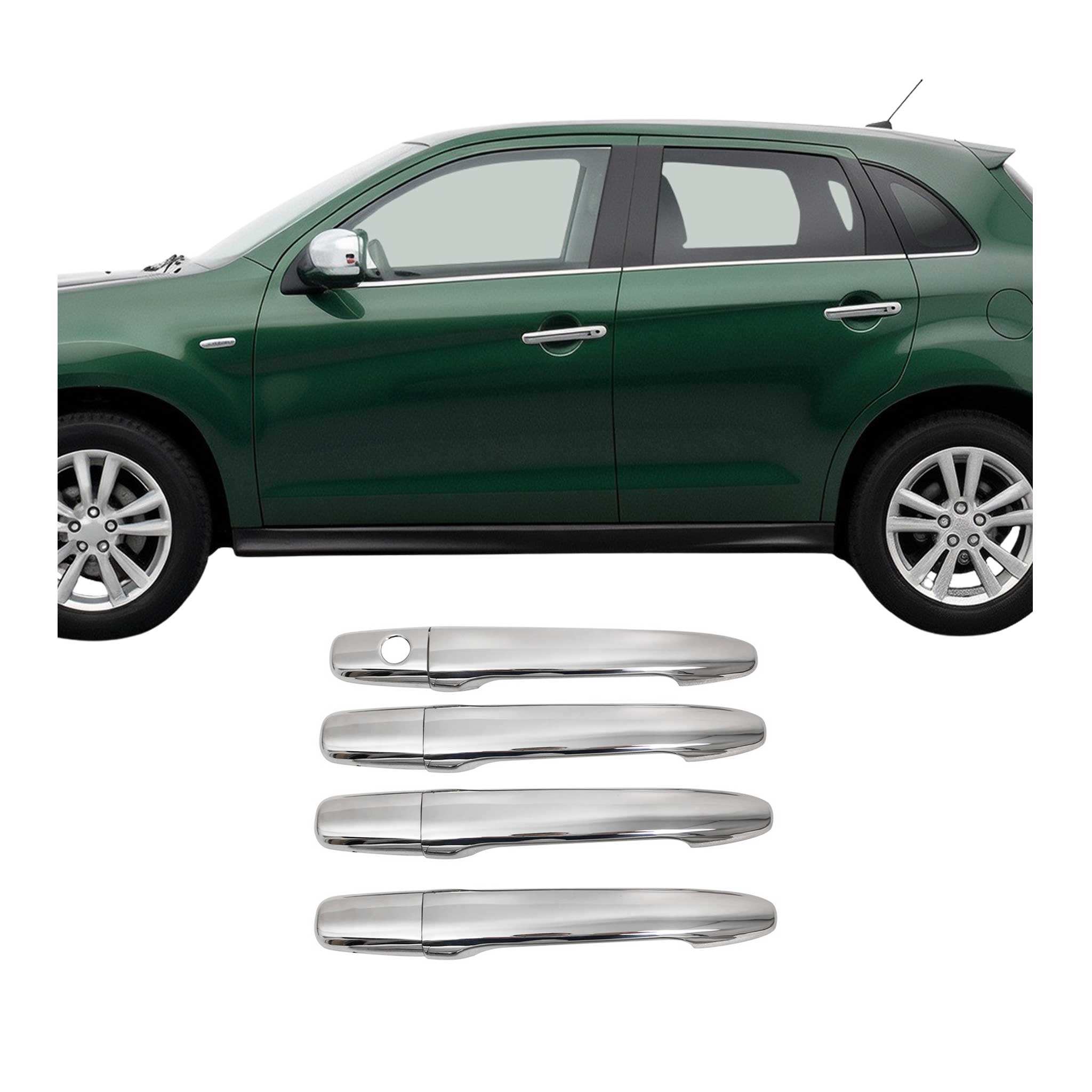 Türgriff Blende Türgriffkappen für Mitsubishi Outlander 2006-2012 4Tür Chrom 8x
