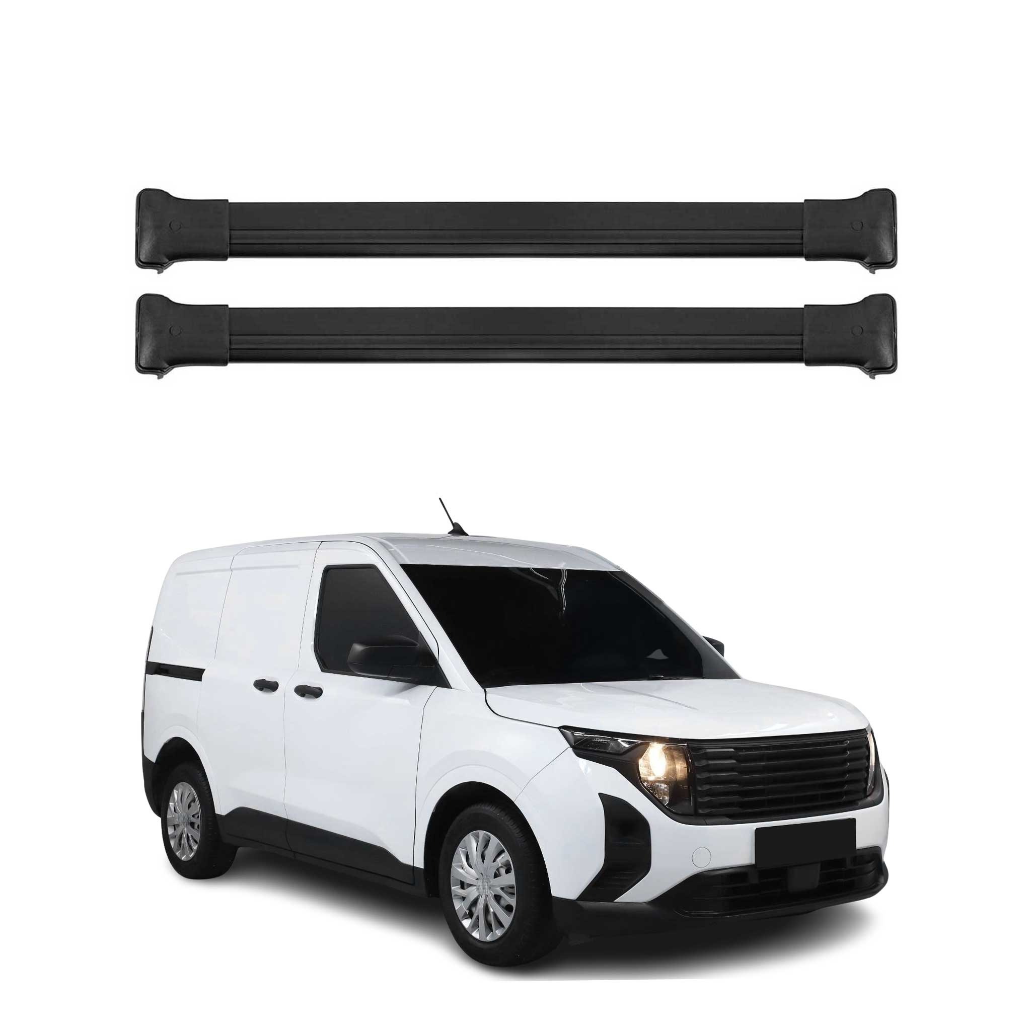 Dachträger Grundträger für Ford Transit Courier II 2023-26 Aluminium Schwarz 2x