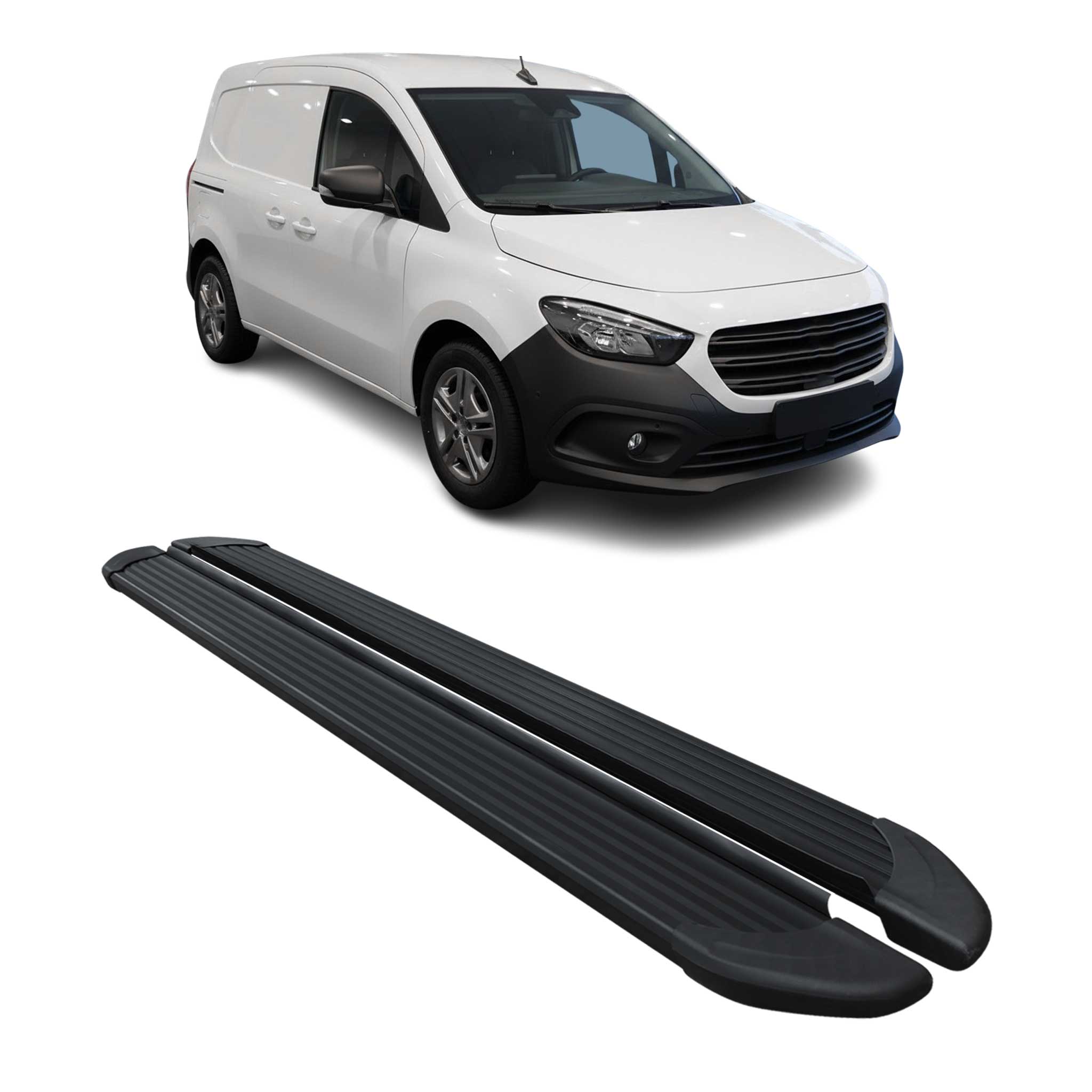 Trittbretter Seitenschweller für Mercedes Citan W420 L1 2021-2026 Alu Schwarz 2x